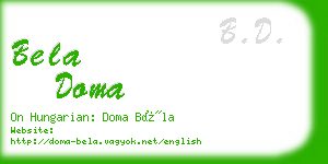 bela doma business card